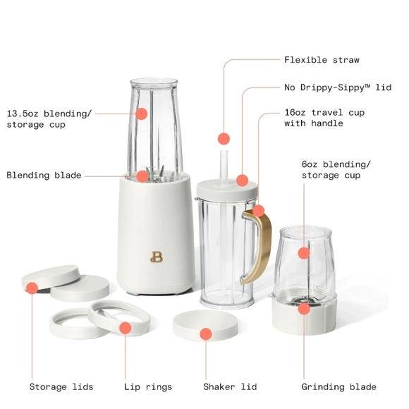 ❤️ New Beautiful White Icing Personal Blender set by Drew Barrymore - Picture 6 of 12